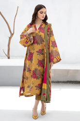 BAROQUE - 3PC KHADDAR PRINTED SHIRT WITH KHADDAR PRINTED DUPATTA AND TROUSER - HZG1422